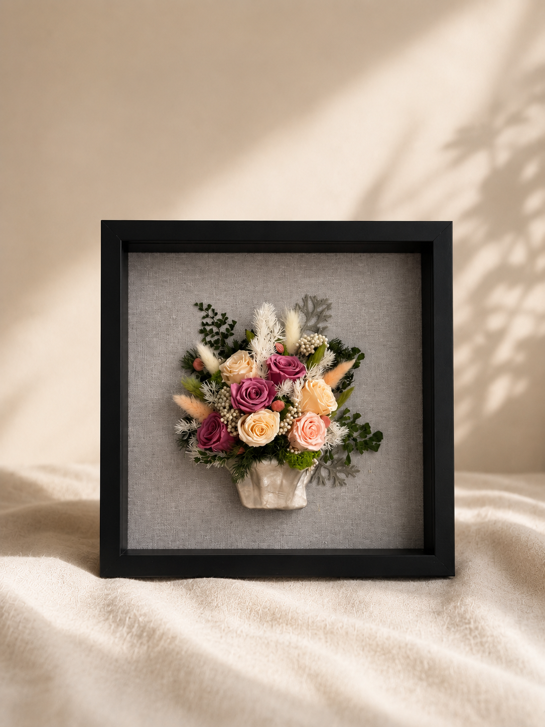 Tablou Flori Criogenate „Rose Velvet”, 30x30 cm, 3D